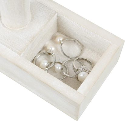 Salle de séjour Dépositif de bijoux sur mesure en bois T-Bar avec plateau de rangement à 2 compartiments