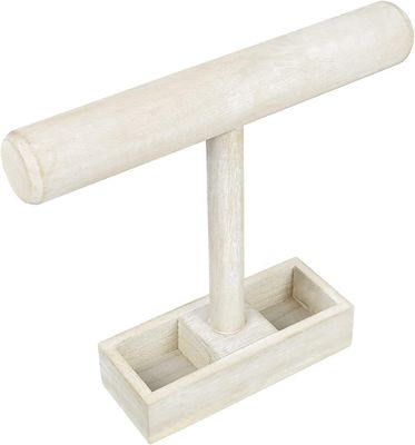 Salle de séjour Dépositif de bijoux sur mesure en bois T-Bar avec plateau de rangement à 2 compartiments