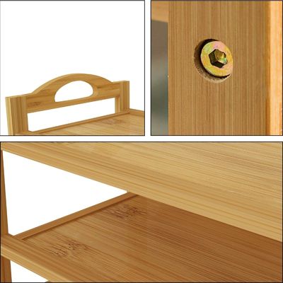 Étagère de chaussures en bambou naturel en bois à 5 niveaux Étagère de rangement empilable pour OEM multifonction