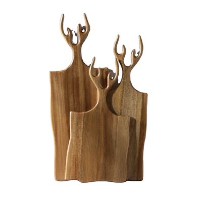 Plaques à découper à base d'olive à usage multiple, ensemble de 3 avec poignée de taille personnalisée