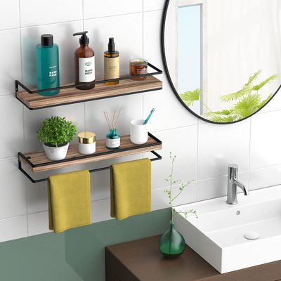 Ensemble de 2 rangements en bois rustique étagères flottantes pour meubles de salon