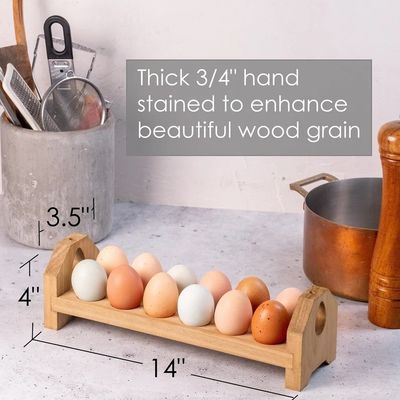 Plateau en carton d'œufs en bois en bambou fait à la main ou porte-œufs en bois sur mesure pour la cuisine de ferme