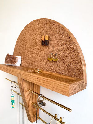 Mini boîte en bois montée murale porte- bijoux et organisateur pour la couleur de bois de bouleau inachevé