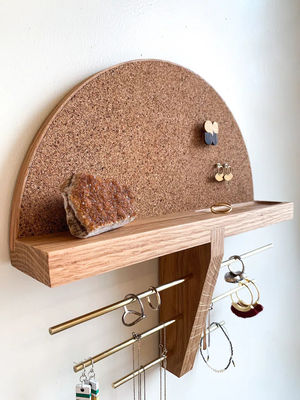 Mini boîte en bois montée murale porte- bijoux et organisateur pour la couleur de bois de bouleau inachevé