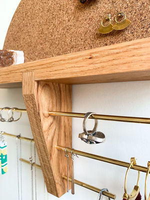 Mini boîte en bois montée murale porte- bijoux et organisateur pour la couleur de bois de bouleau inachevé