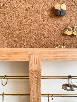 Mini boîte en bois montée murale porte- bijoux et organisateur pour la couleur de bois de bouleau inachevé