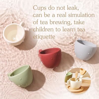 Conception personnalisée Ensemble de thé en bois pour les enfants Couvercles de tasse et plateaux de service