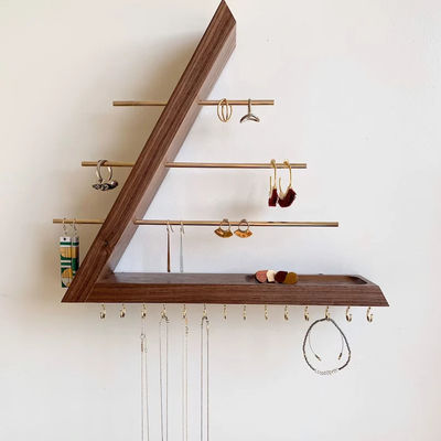 Logo personnalisé Acceptable inachevé bois de bouleau Couleur suspendue Noix Organisation de bijoux