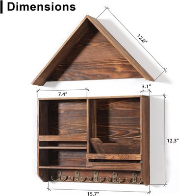 Facile à installer porte-clés en bois décoratif avec 5 crochets doubles Logo personnalisé