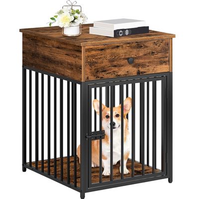 Cage pour animaux de compagnie intérieur Fin de table Caneau de chien décoratif avec tiroir et forme personnalisée en blanc
