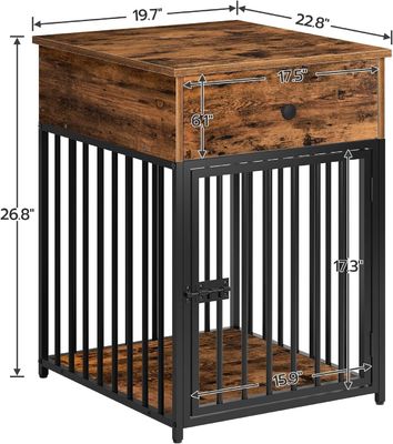 Cage pour animaux de compagnie intérieur Fin de table Caneau de chien décoratif avec tiroir et forme personnalisée en blanc