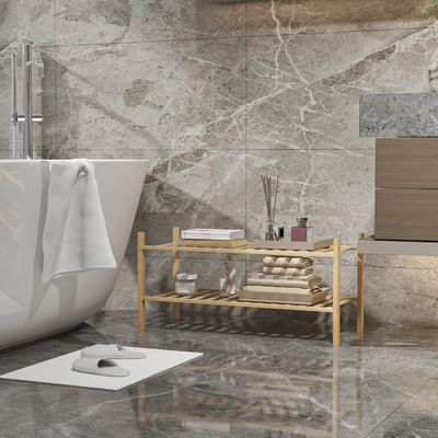 Organiseur de porte-chaussures en bambou multifonctionnel à deux niveaux pour une conception fonctionnelle