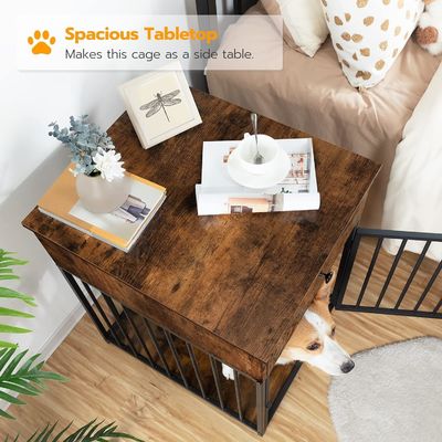 Cage pour animaux de compagnie intérieur Fin de table Caneau de chien décoratif avec tiroir et forme personnalisée en blanc