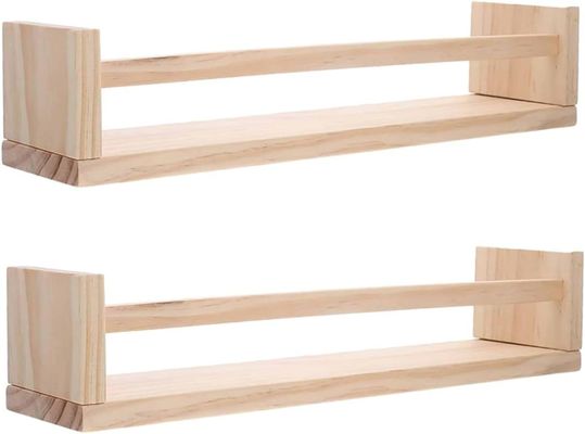 Logo personnalisé Étagère suspendue en bois pour livre et pot de fleurs Conception économe en espace