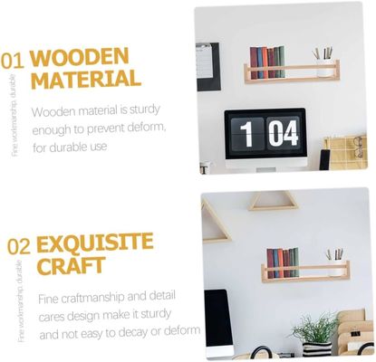 Logo personnalisé Étagère suspendue en bois pour livre et pot de fleurs Conception économe en espace