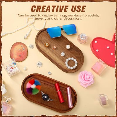 Plateau de bois ovale de 10 pouces avec revêtement à l' huile végétale et couleur de bois naturel