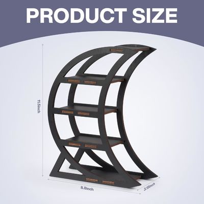 Appartement Étagère d'affichage en cristal en bois Porteur de lune Étagères décoratives pour salon