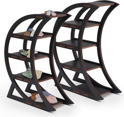 Appartement Étagère d'affichage en cristal en bois Porteur de lune Étagères décoratives pour salon