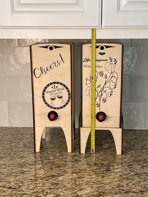 Étagère d'affichage de boîte à vin en bois pour plusieurs tailles de boîtes Porteur de boîte à vin artisanale