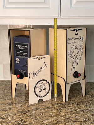 Étagère d'affichage de boîte à vin en bois pour plusieurs tailles de boîtes Porteur de boîte à vin artisanale