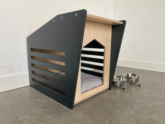 Maison d'animaux de compagnie en bois moderne montée sur le mur de la perle de chat pliable avec un design personnalisé