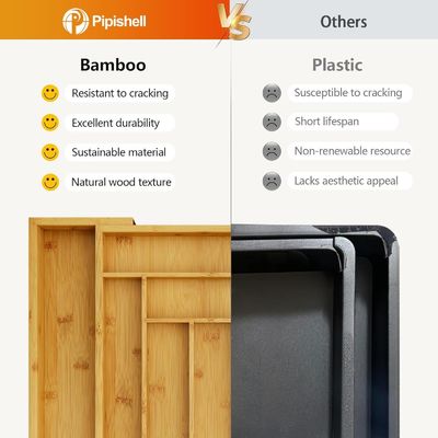 Maximisez l'espace de votre tiroir avec le rangement de couverts en bambou