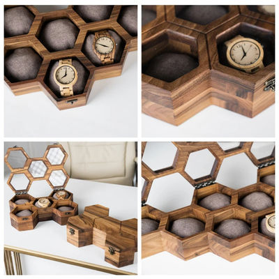 Boîte à montres en bois environnementale à couvercle coulissant