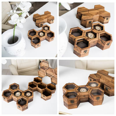 Boîte à montres en bois environnementale à couvercle coulissant