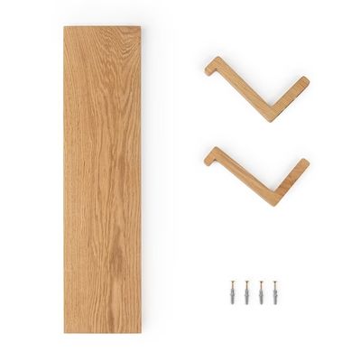 Décoration de bureau en bois à deux niveaux mur flottant 2 étagères chêne minimaliste étagère de bordure étagère pour la maison économiser de l'espace