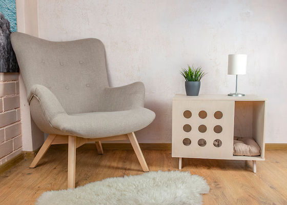 Monté sur le mur Perchoir de chat Lit de maison en bois pour animaux de compagnie Côté moderne Maison de chat chien Lit de chien