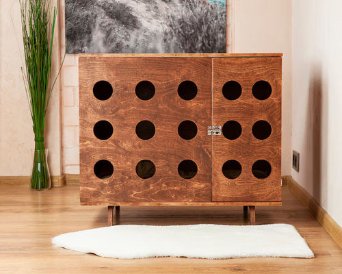 Monté sur le mur Perchoir de chat Lit de maison en bois pour animaux de compagnie Côté moderne Maison de chat chien Lit de chien