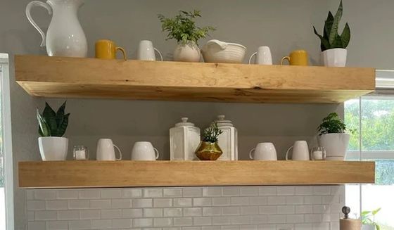 Étagères flottantes en bois de style rustique 3 pouces d'épaisseur 10 pouces de profondeur personnalisables OEM ODM