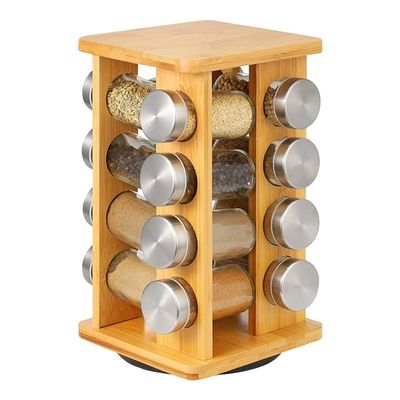 4 niveaux d'acier inoxydable étagère de cuisine rotative organisateur de stockage en bas pour le rack d'épices