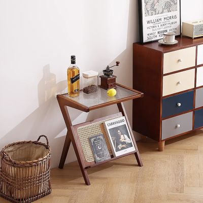 Généraux Meubles de maison Modernes en rotin Tissu de table à café Verre coin de table de chevet