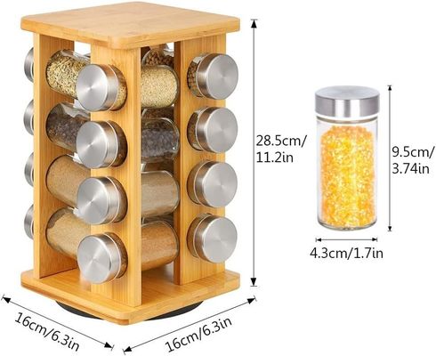 4 niveaux d'acier inoxydable étagère de cuisine rotative organisateur de stockage en bas pour le rack d'épices