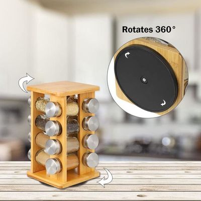 4 niveaux d'acier inoxydable étagère de cuisine rotative organisateur de stockage en bas pour le rack d'épices