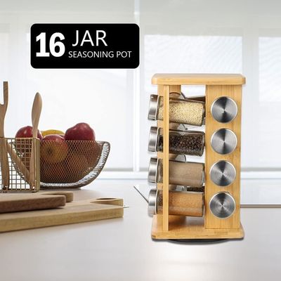 4 niveaux d'acier inoxydable étagère de cuisine rotative organisateur de stockage en bas pour le rack d'épices