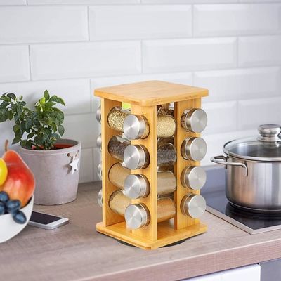 4 niveaux d'acier inoxydable étagère de cuisine rotative organisateur de stockage en bas pour le rack d'épices