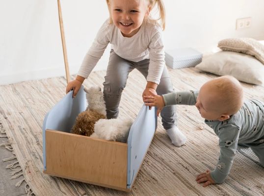 Boîte de jouets en bois sur roues personnalisée selon votre demande pour l'organisation de jouets pour enfants