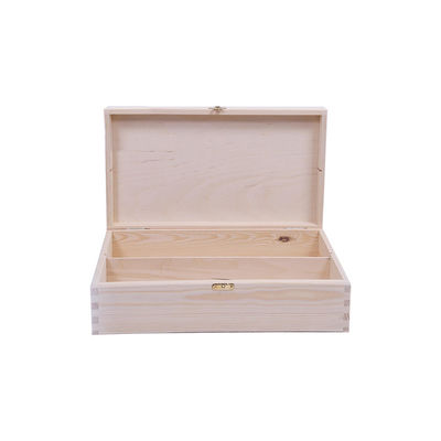 Boîte à vin en bois de pin non terminée avec paquet cadeau 34x20x10cm personnalisé