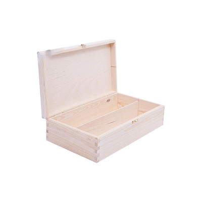 Boîte à vin en bois de pin non terminée avec paquet cadeau 34x20x10cm personnalisé