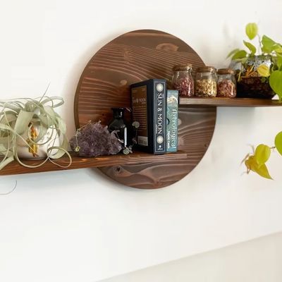 Étagère de plateau en bois à cadre flottant d'affichage en cristal