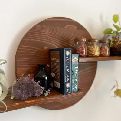 Étagère de plateau en bois à cadre flottant d'affichage en cristal