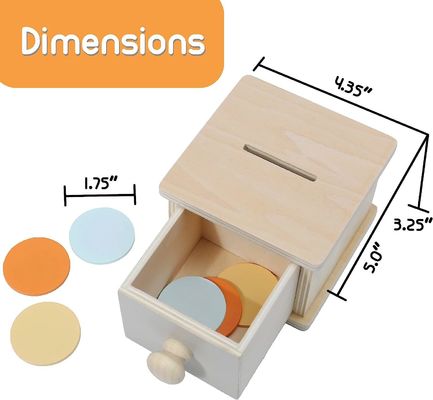 Boîte à pièces en bois Jouet pour enfants Petit carré Personnalisé en pin Fait à la main en bois Autre artisanat cadeau