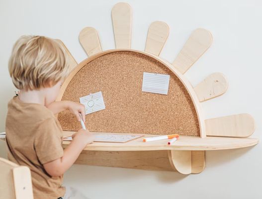 Salle de séjour Table d'activités murale avec chaise PANEL en bois Meubles pour enfants en bas âge