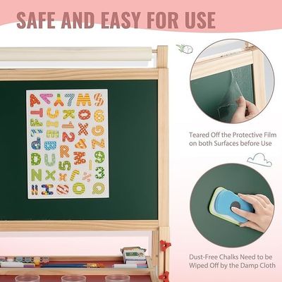 En bois massif réglable à double face Art dessin tableau de chaux debout avec matériau de pin