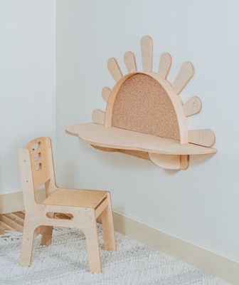 Salle de séjour Table d'activités murale avec chaise PANEL en bois Meubles pour enfants en bas âge