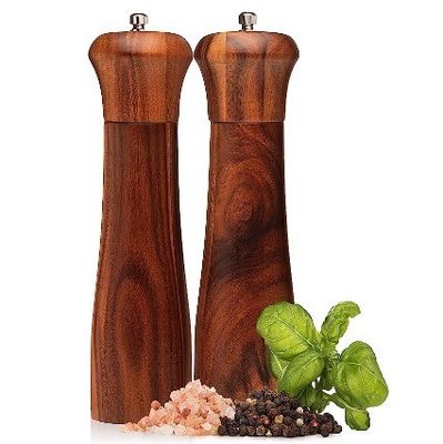 Ensemble de broyeurs de sel et de poivre en bois Mécanisme de broyage en céramique réglable pour l'industrie alimentaire