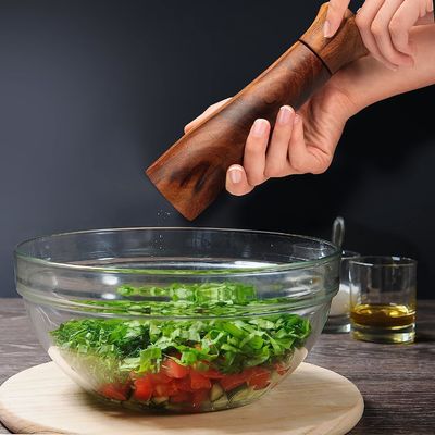 Ensemble de broyeurs de sel et de poivre en bois Mécanisme de broyage en céramique réglable pour l'industrie alimentaire