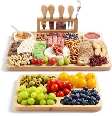 Tableau de fromage de bambou et couteau pour la coupe de cuisine